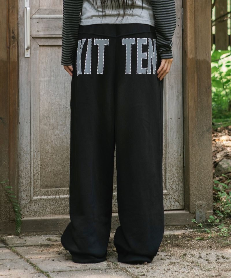KITTEN WIDE SWEAT PANTS BLACK(CV2GFFPA03A)