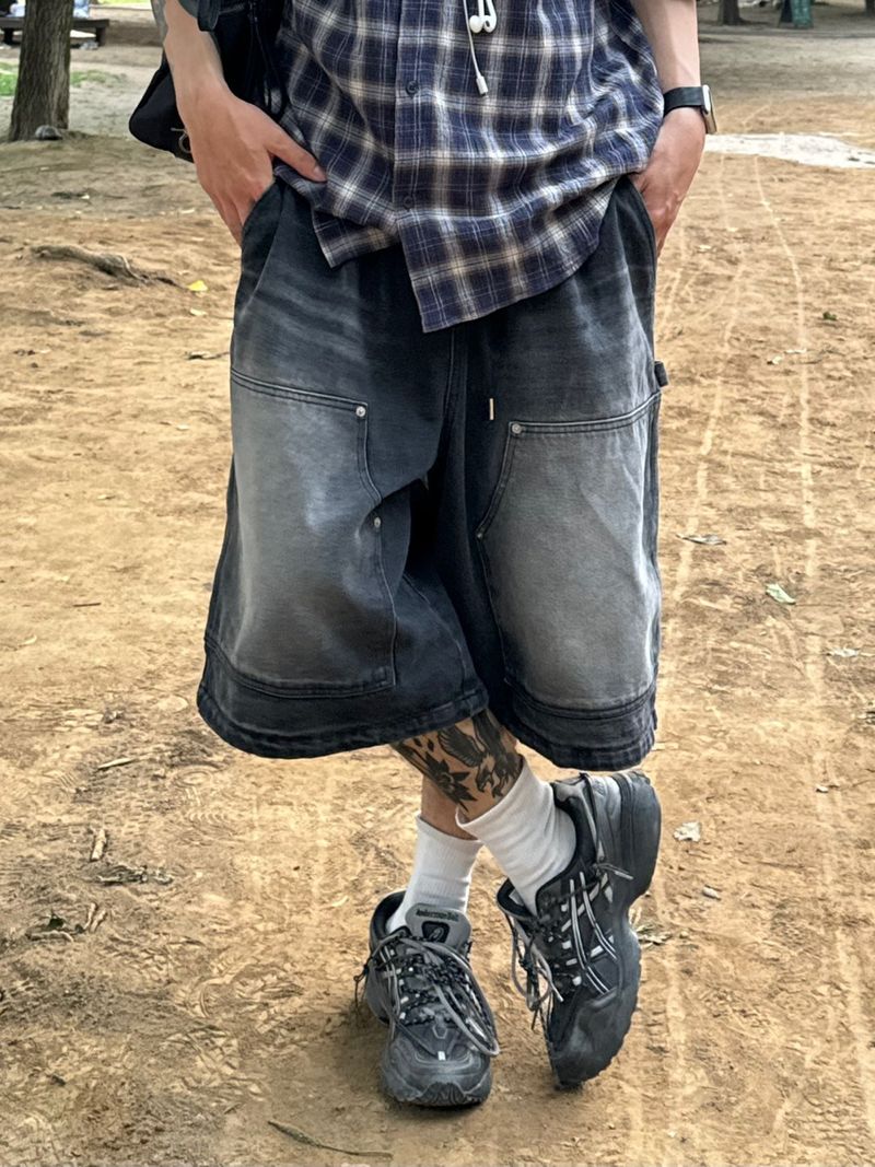 UNAIDUN（アネイダン）の「Double knee denim carpenter bermuda pants 2C（Pants）」