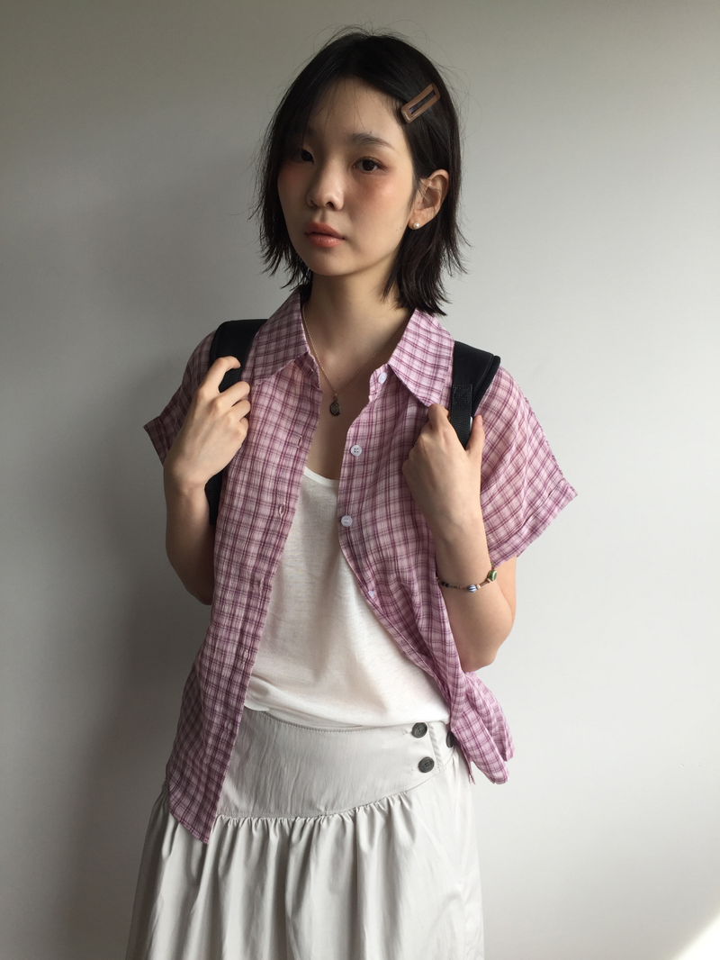 Dolman check shirt (4color)