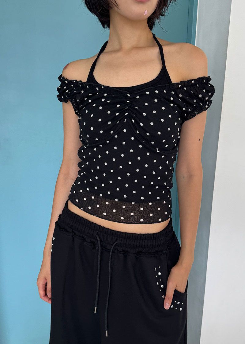 SHIRRING DOT 2-WAY TOP