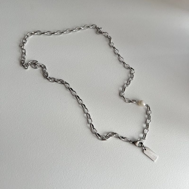 huu Surgical Steel Hip Fresh Water Pearl Bold Three-Way Necklace