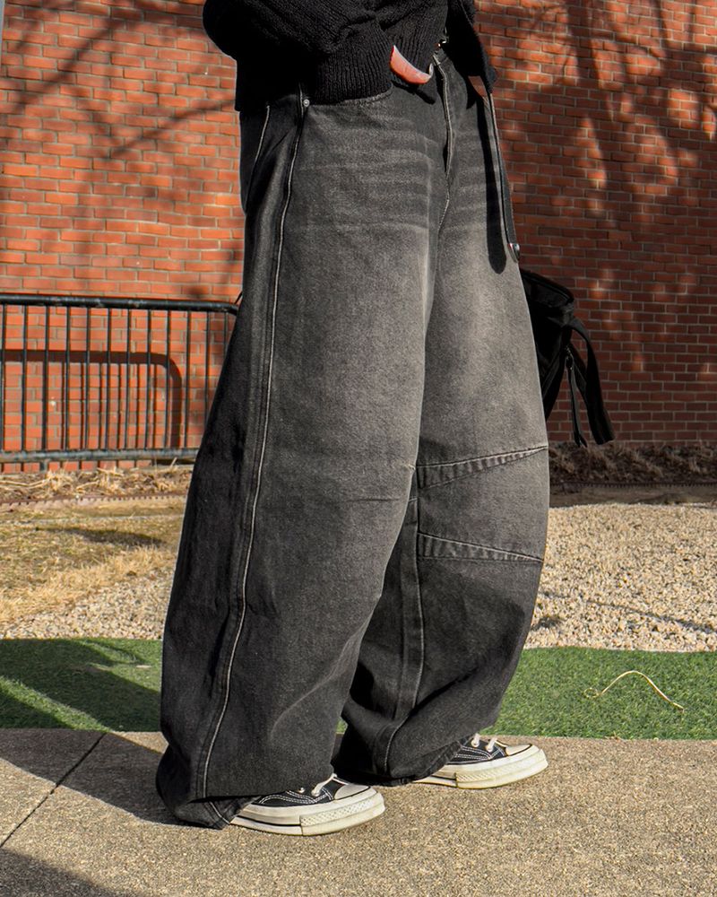 Serin Curved Balloon Denim Pants