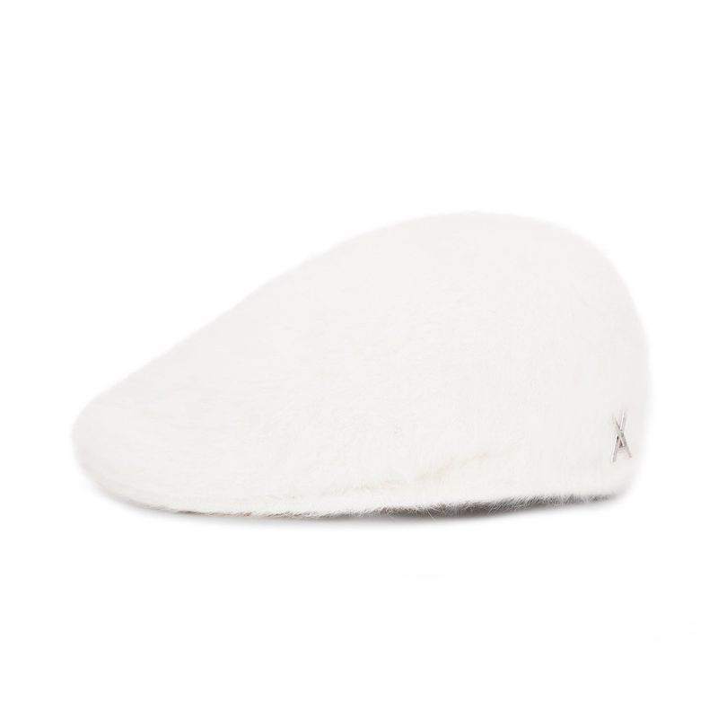 VA Stud Angora Hunting Cap / Ivory
