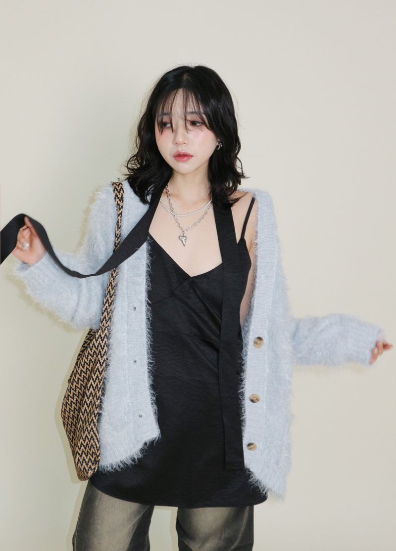 Featheryan Rouge Long Angora Cardigan