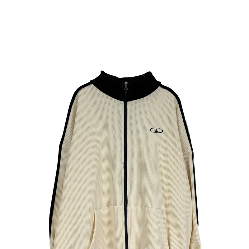 waffle track zip-up