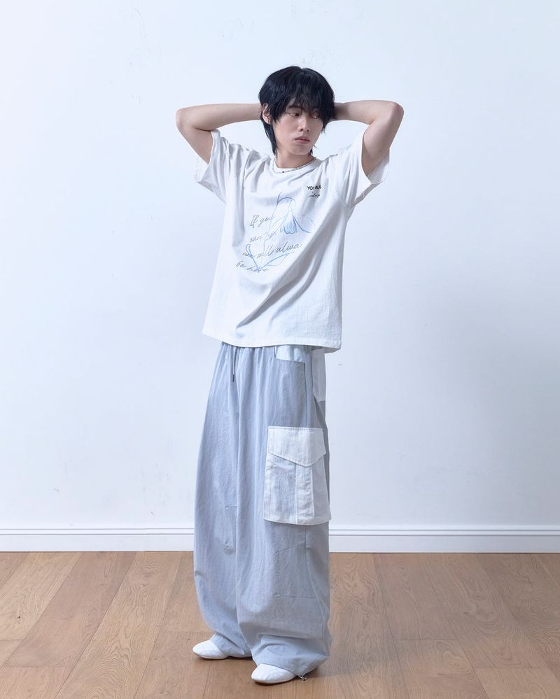 26SS★ Patch Nylon Curved Pants