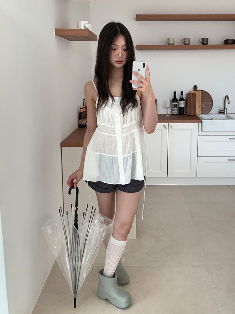 NONFADE DOT DENIM SHORTS (2C)