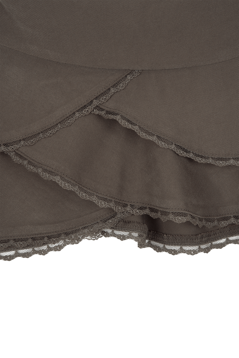 Tulip drape skirt, Brown