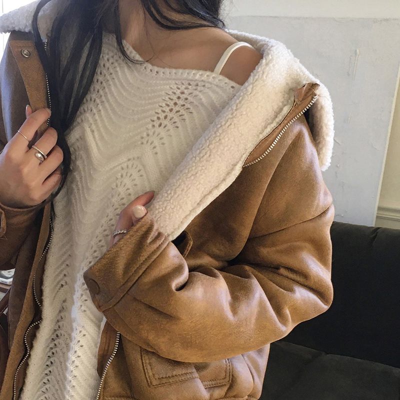 Drom Suede Soft Fur Collar Mustang Jumper