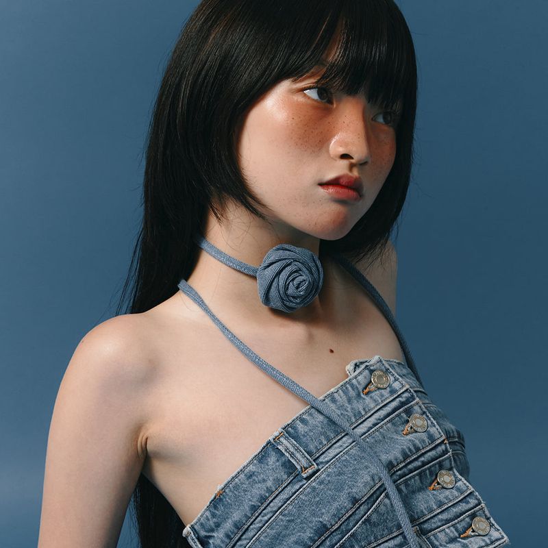 OVT-U(オーブイティーユー)の「Denim Flower Chorker(Accessories)」