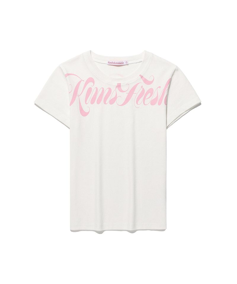 Kims Fresh Cotton Market(キムス フレッシュ コットン マーケット)の「カーシブロゴTシャツ White(トップス)」