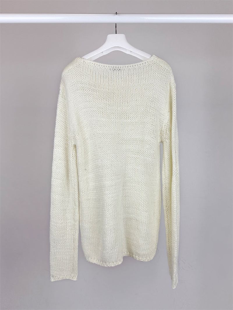 DAMAGE BOAT NECK LOOSE KNIT (3C)