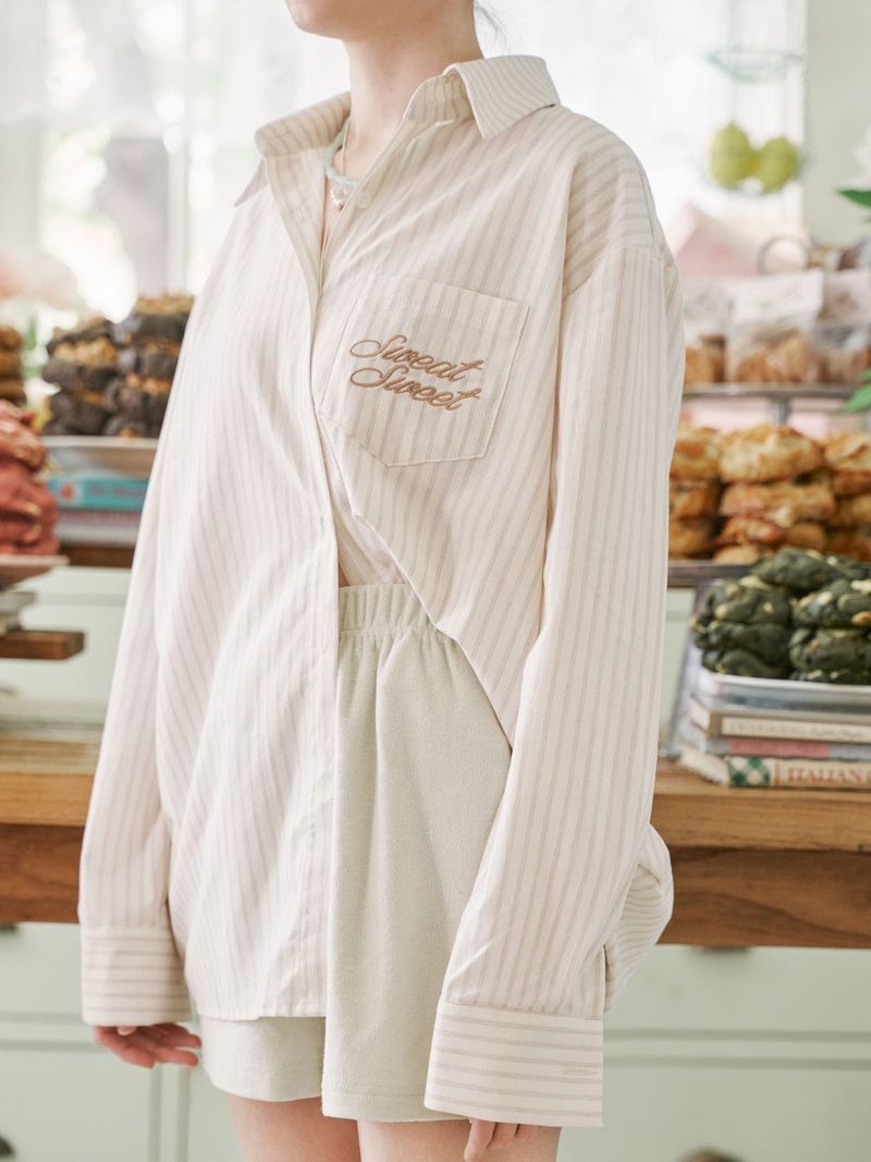 Stripe Vacance Shirts_brown