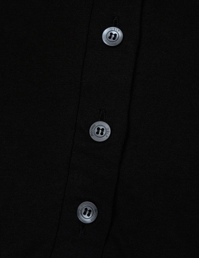 PLACKET RIBBED T-SHIRT(BLACK)