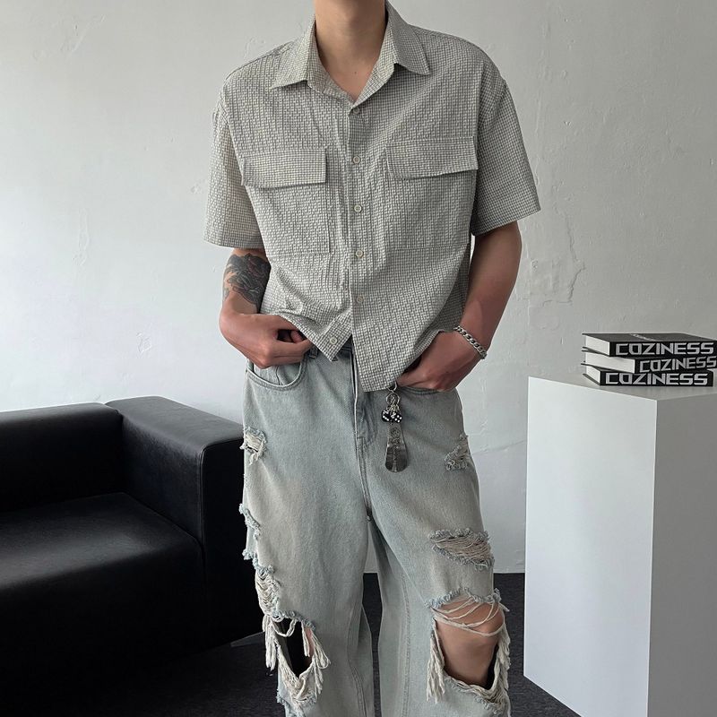 SK Double Cropped Checkered Shirt (3 colors)