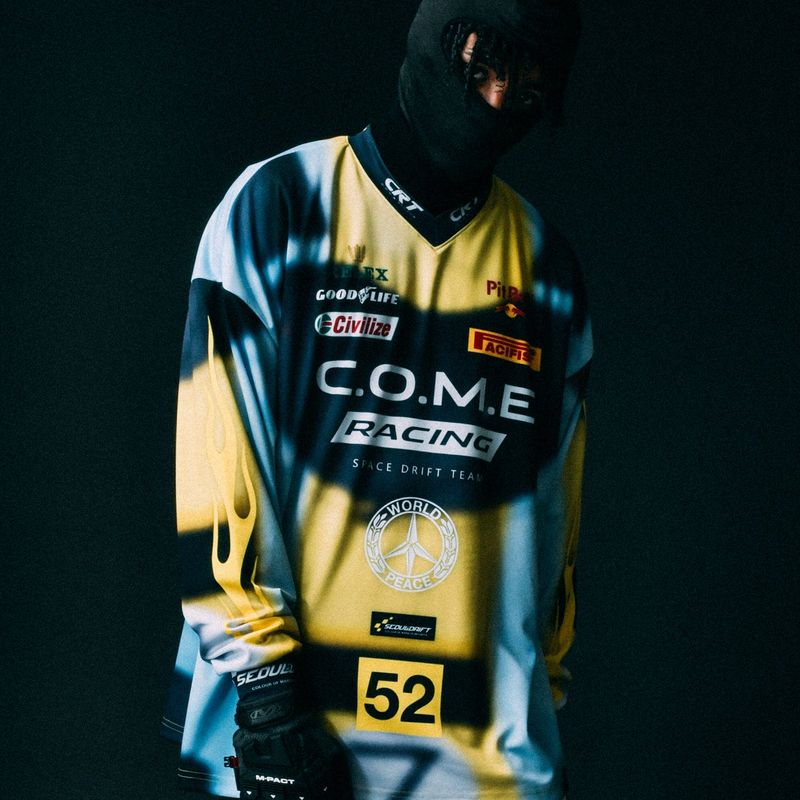 C.O.M.E（シーオーエムイー）の「[UNISEX] C.O.M.E Moto Jersey (Yellow)（Tops）」