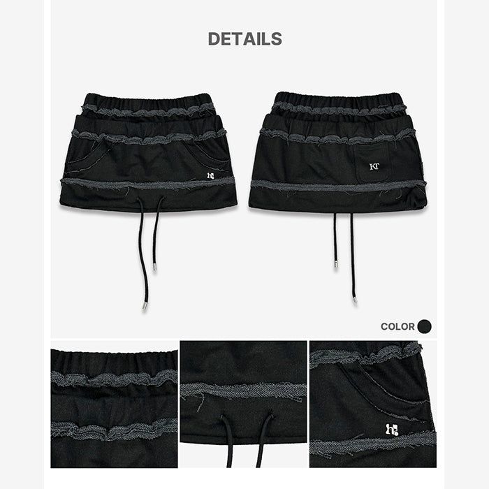 Sagging Layered Mini Skirt
