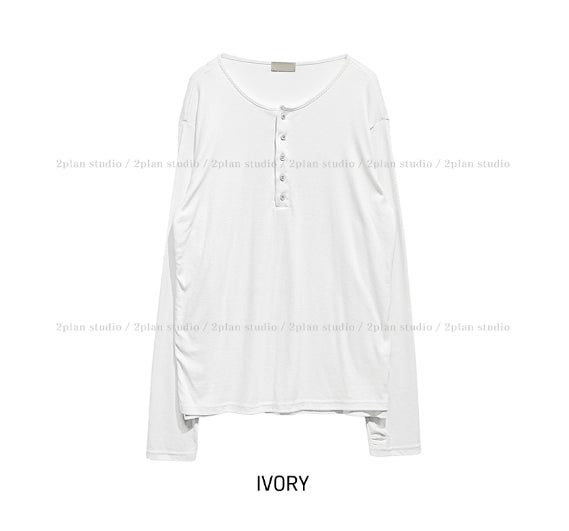 ルージュ レイヤード ヘンリーネック ロングスリーブ Tシャツ