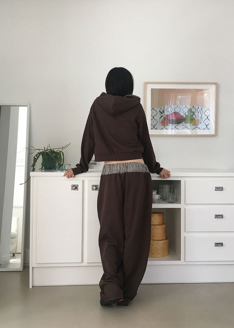 FLOWER CHECK BANDING PANTS