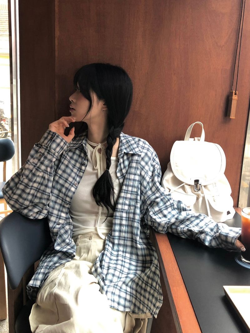 Cookie oversized Plaid Shirt
