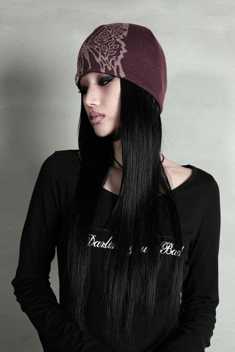 ROSE BUTTERFLY BEANIE #MAUVE