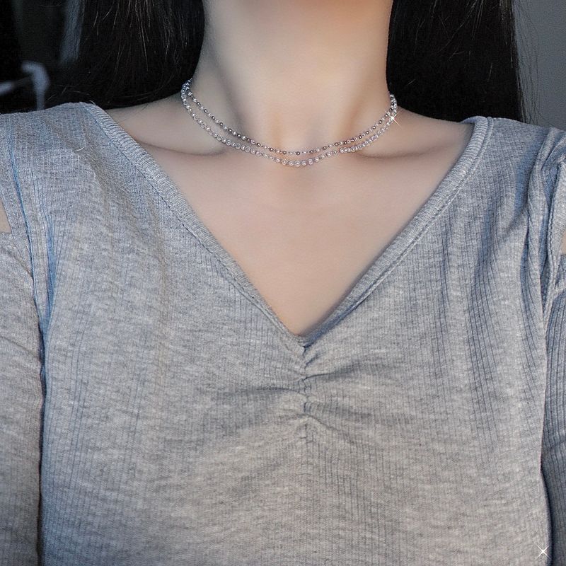 crystal ball pearl choker