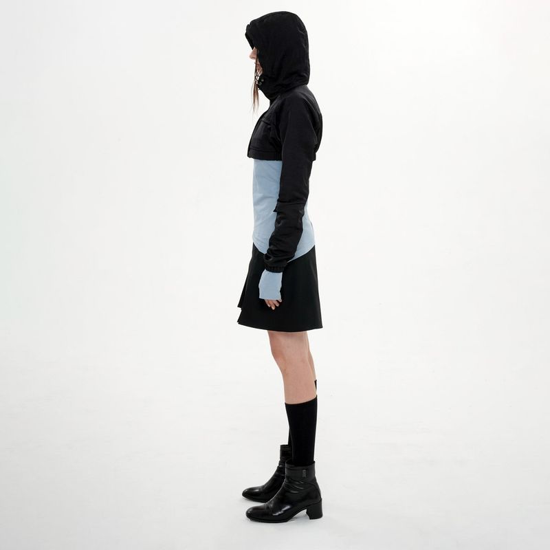 DETAIL HOODED BOLERO(BLACK)