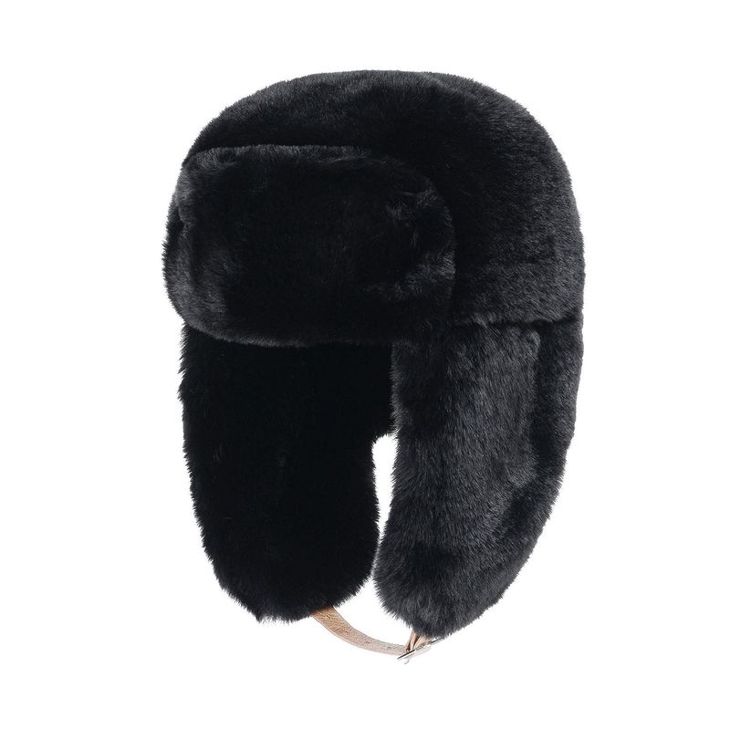 VA Stud Buckle Eco Fur Trooper Hat / Black