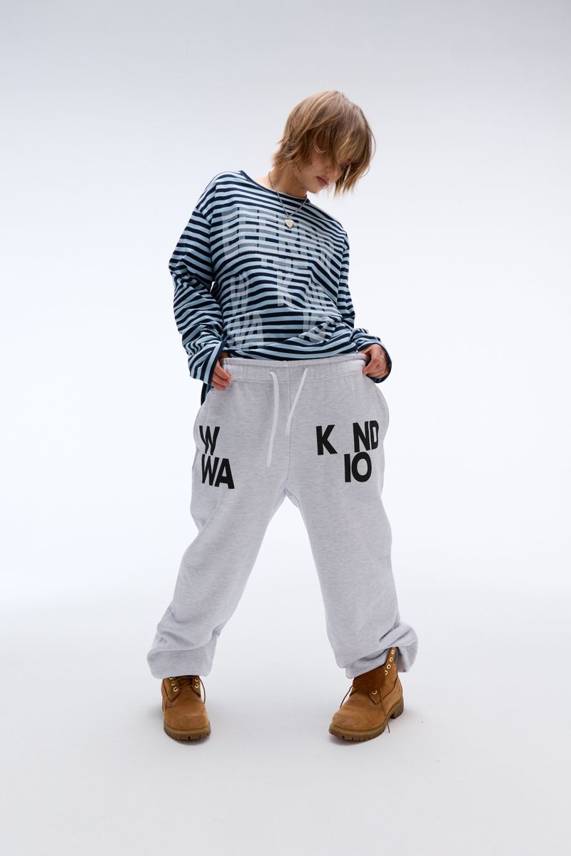 Weekend warrior typography printing long pants (Melange)