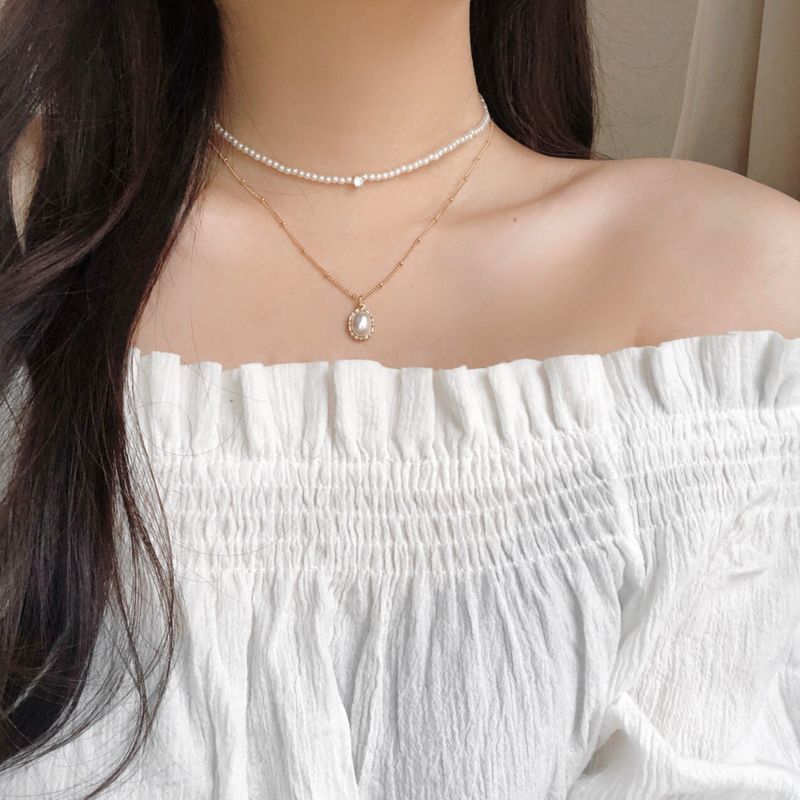 Blingmoon（ブリングムーン）の「Rail pearl layered necklace（Accessories）」