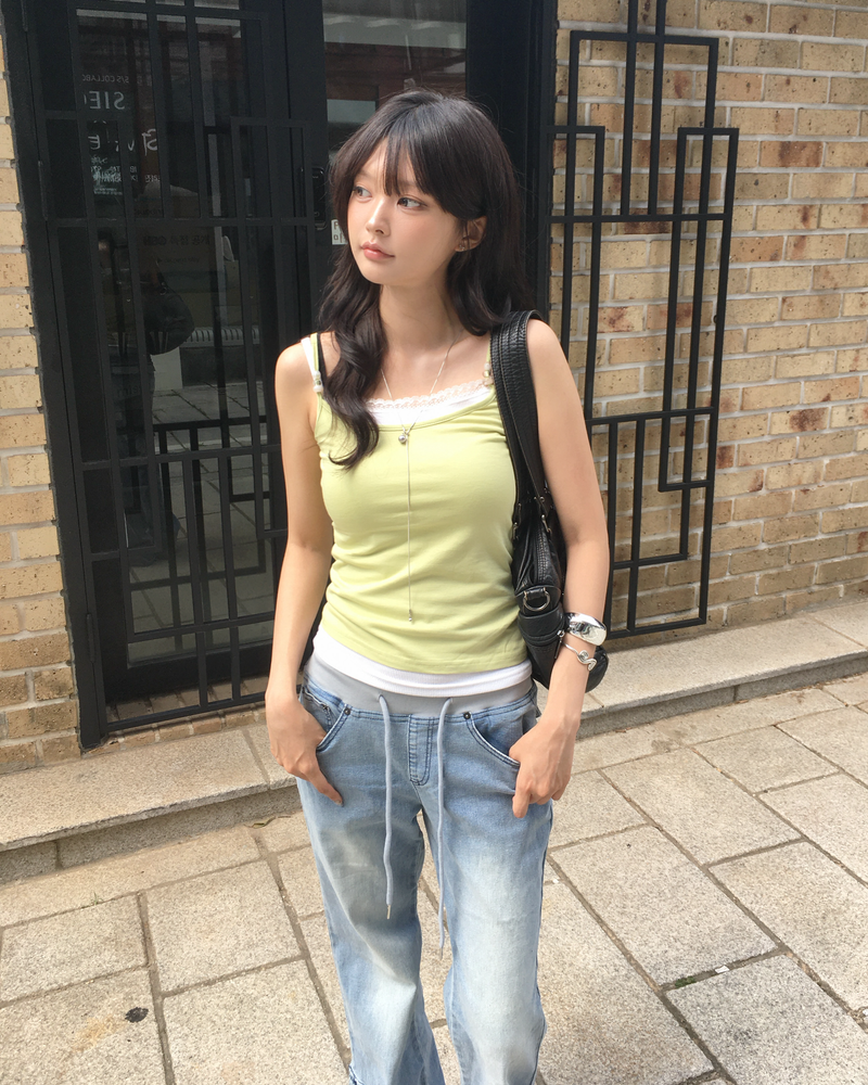Banding pocket boots cut denim pants