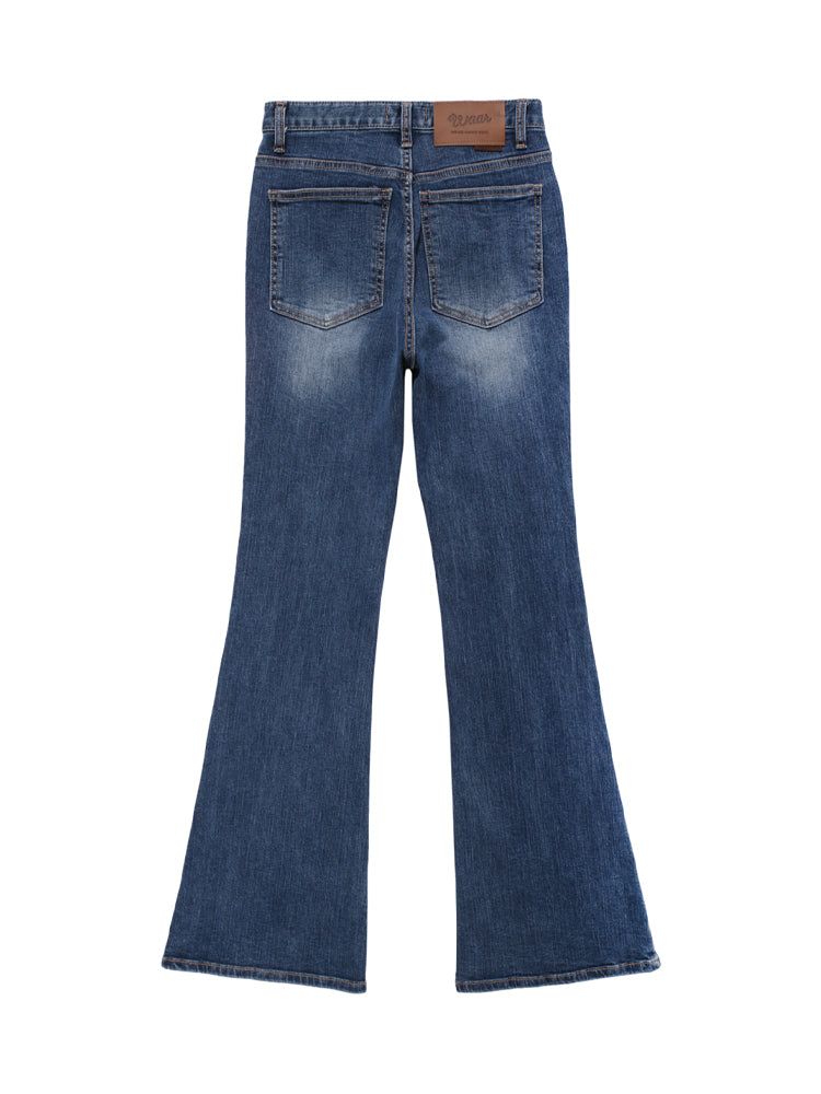 W105 BOOTS CUT DENIM PANTS_DEEP BLUE