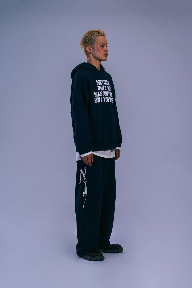 LETTERING HOODIE - NAVY