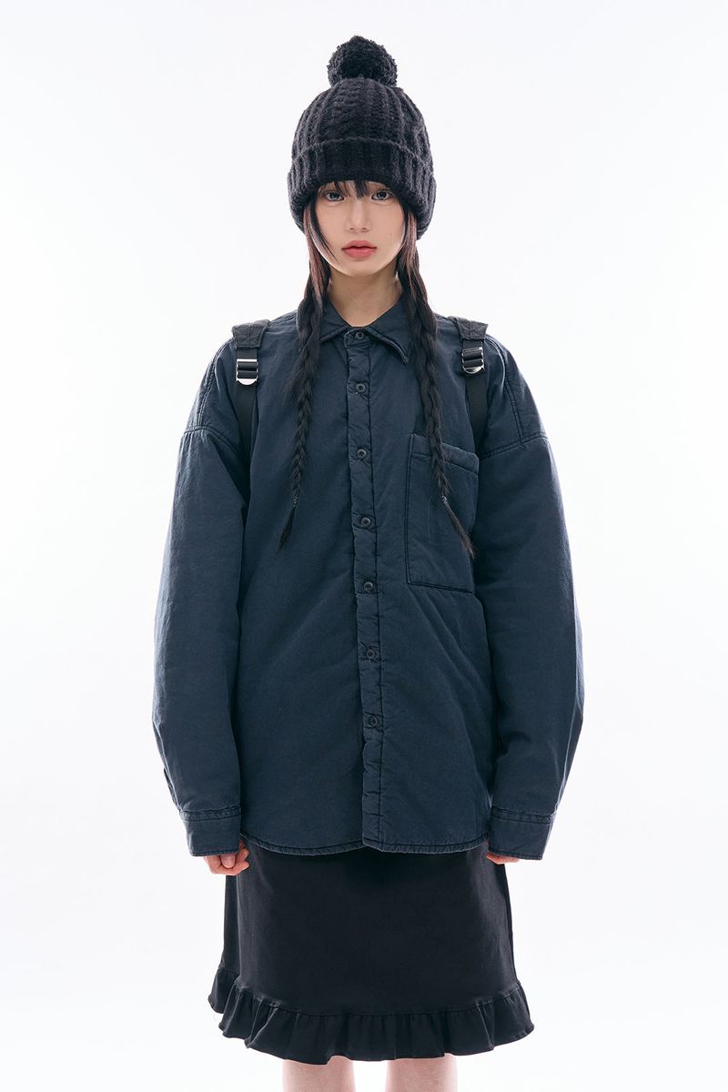 Eric fade washed padded shirt