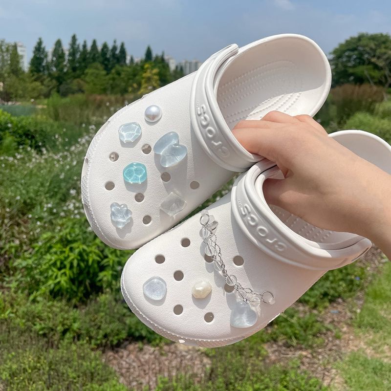 [made]blue pearl pebble resin shoes charm set 