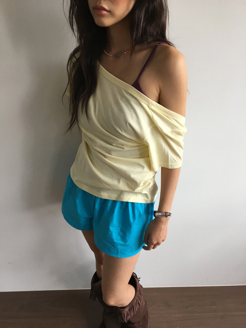 Neon button shorts (2color)