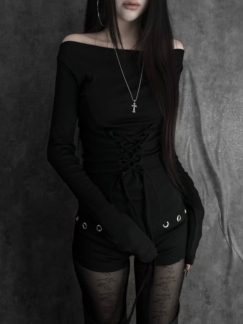 basic corset off-shoulder T (2color)