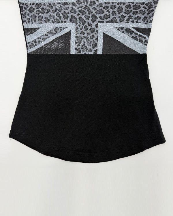 (W's) Leopard Union Jack Print Tee