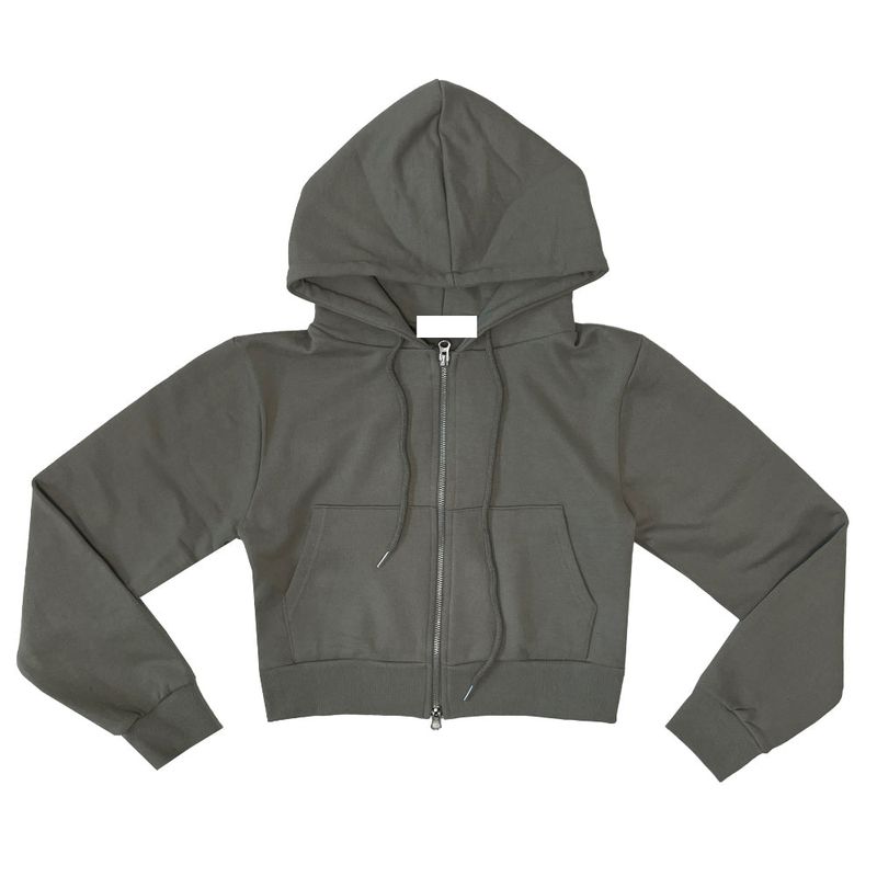 Crop hood zip jumper