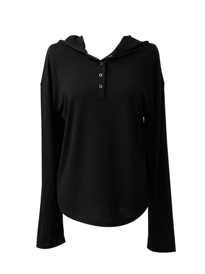 dotto loose-fit snap hoodie T (3color)
