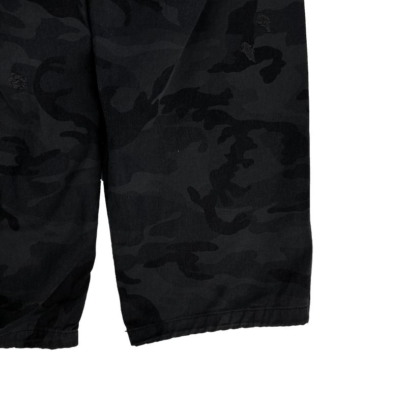 camo bio washed distressed pants