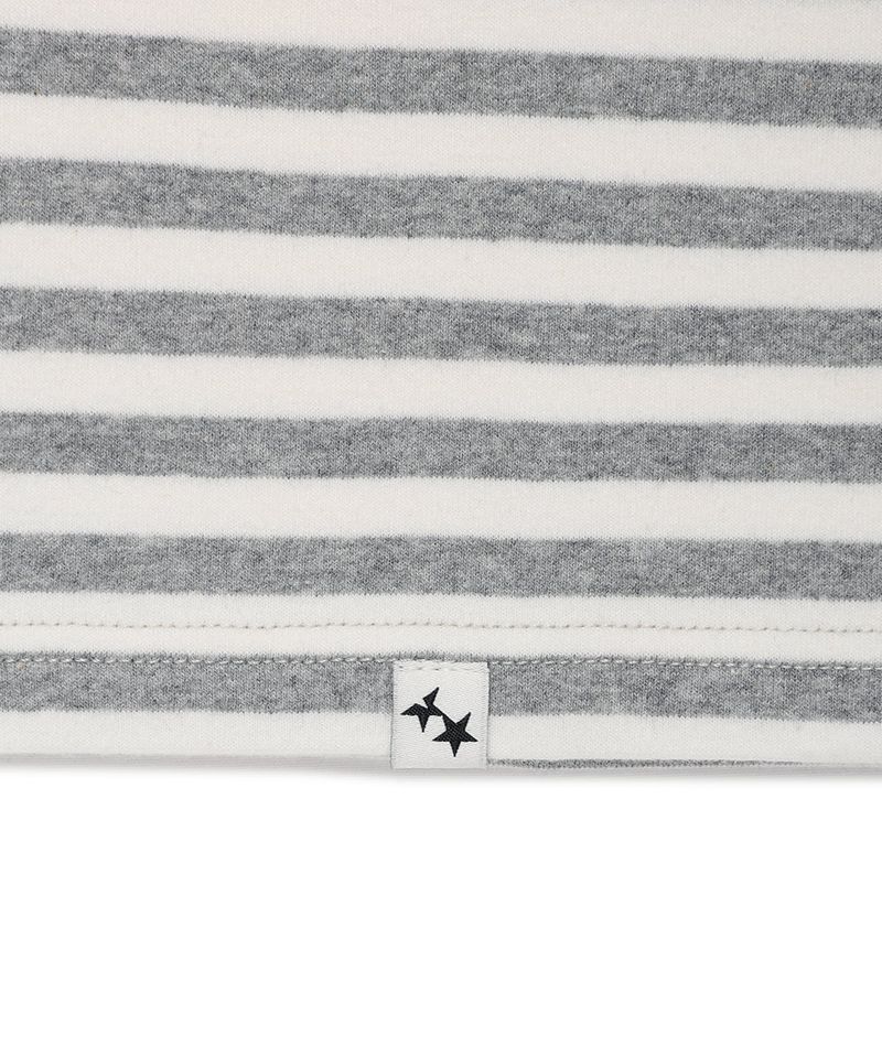 STRIPED TWIN STAR RINGER SS TEE LIGHT GREY(CV2GMUT505A)
