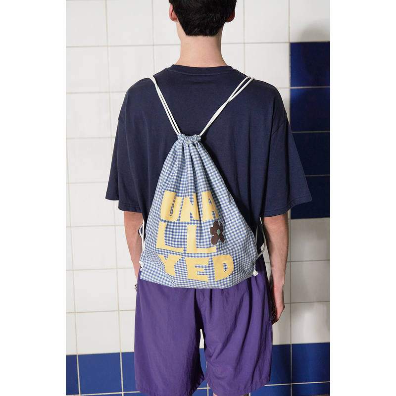 LOGO GINGHAM CHECK GYM SACK / BLUE
