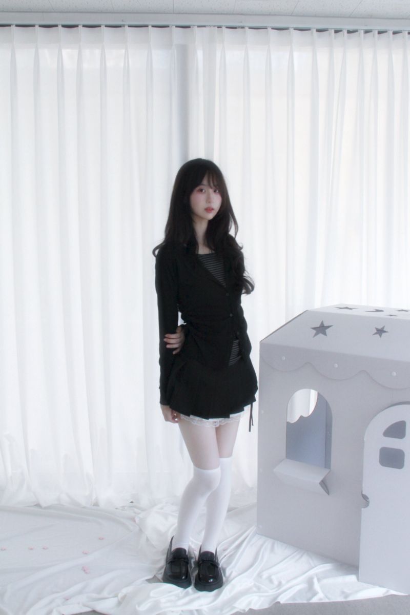 frill lace mini skirt 2color