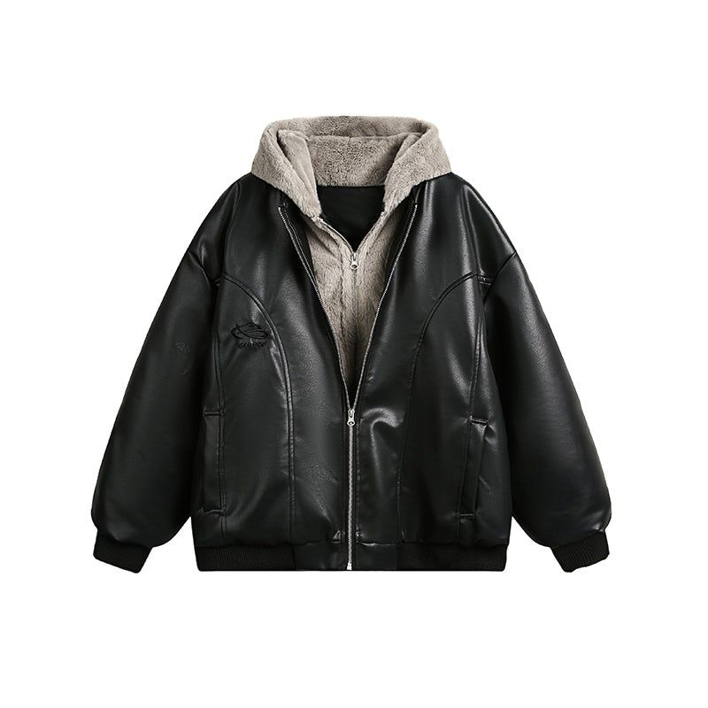 Cozy&Kitsch(コージーアンドキッチ)の「Black Fur Leather Quilted Jacket(Jackets/Outerwear)」