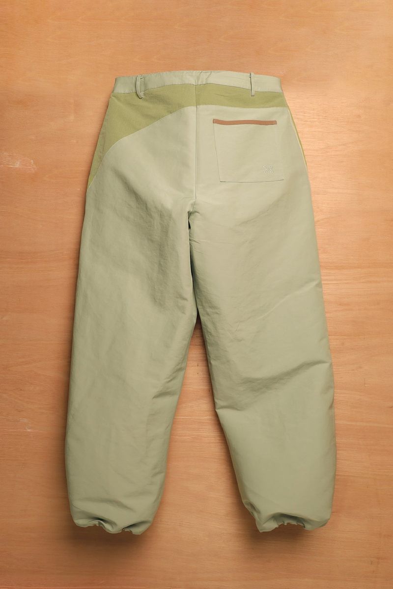 ASYMMETRIC WAVE PANTS-EARTHY GREEN