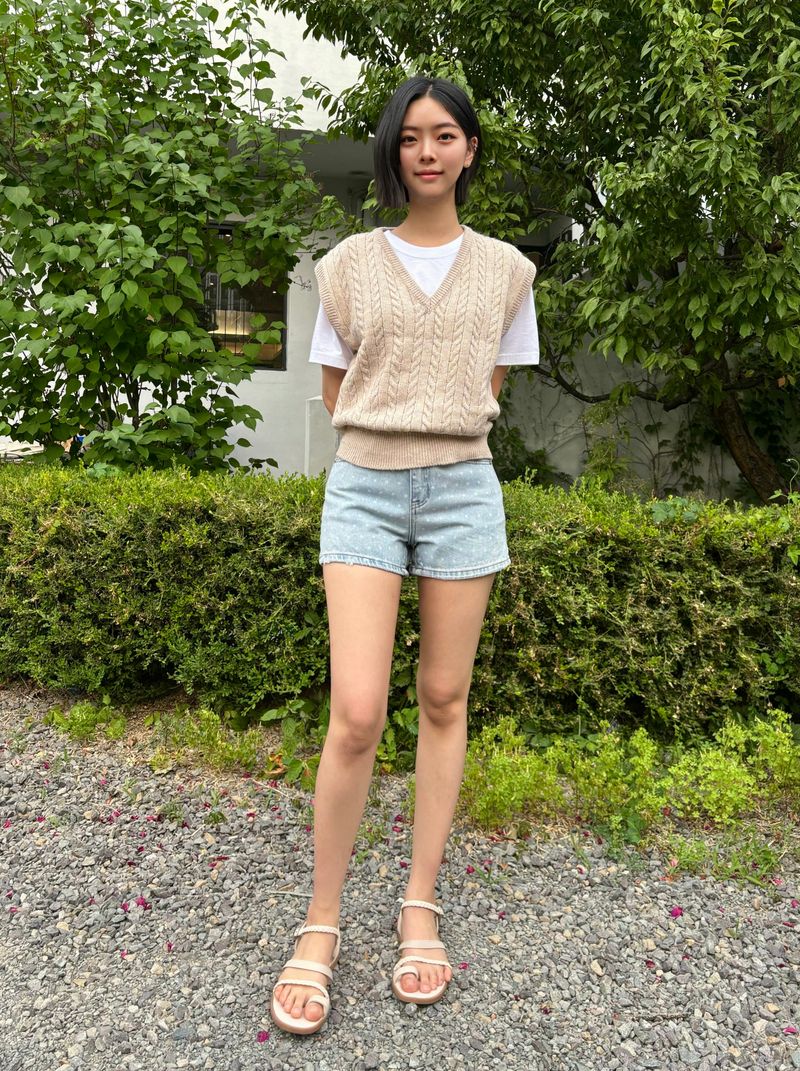 LIGHT BLUE DOT DENIM PANTS 21101