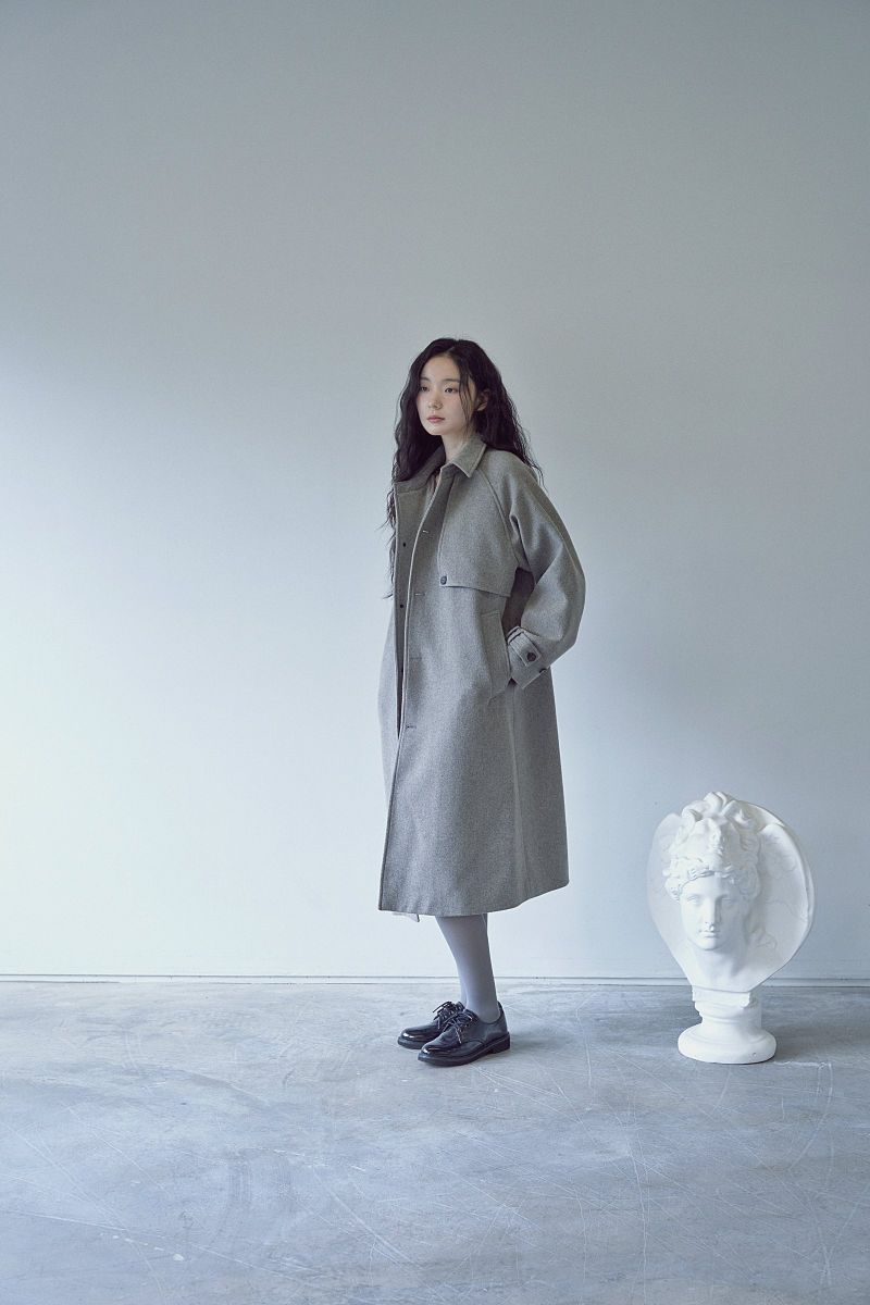 PURE-WOOL 90 BALMACAAN COAT (Khaki Beige)