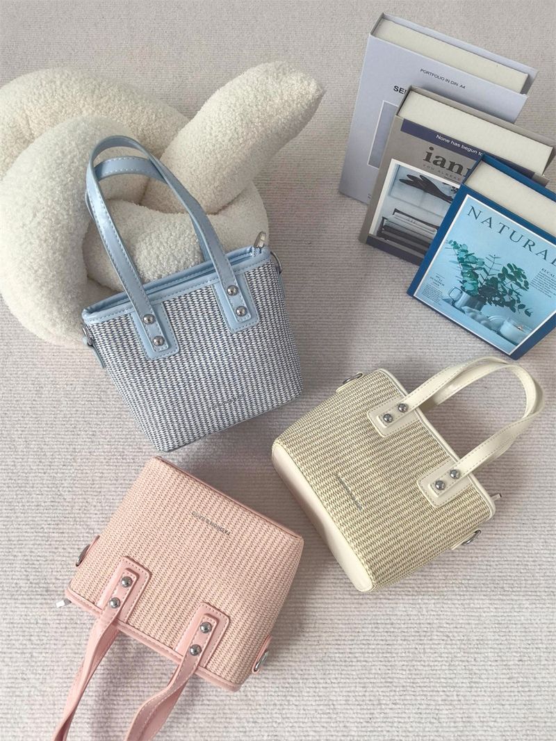 Vacation Straw Rattan Beach Holiday Bucket Bag
