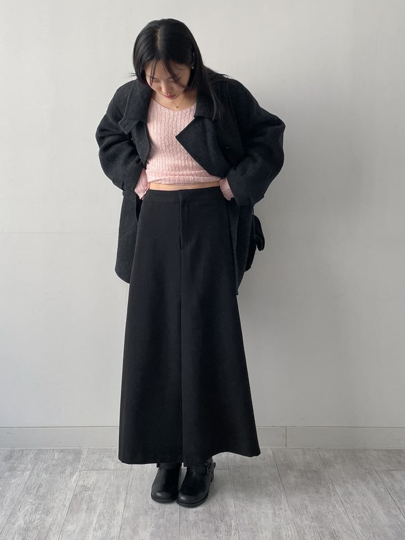 Maxi Wool A-Line Long Skirt